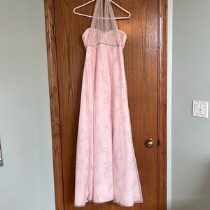 Prom dress-long beaded blush pink